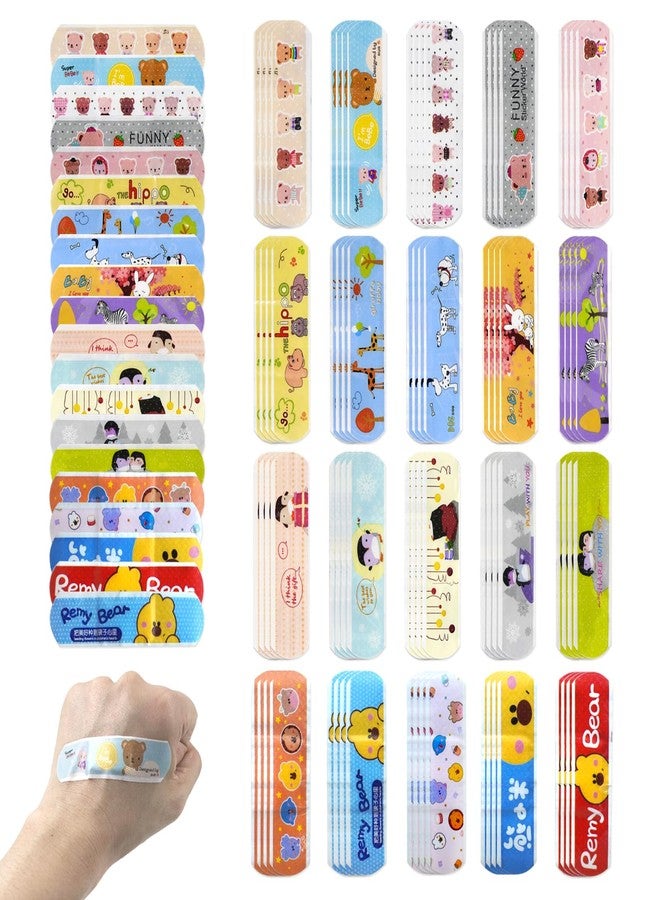 AndicAge Kids Cartoon Bandages 200Pcs Cute Adhesive Flexible Random Style Water Resistant Breathable Bandages for Girls Boys Children Toddlers - Image 1